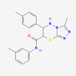 molecular formula C20H21N5OS B11583839 3-methyl-N-(3-methylphenyl)-6-(4-methylphenyl)-6,7-dihydro-5H-[1,2,4]triazolo[3,4-b][1,3,4]thiadiazine-7-carboxamide 