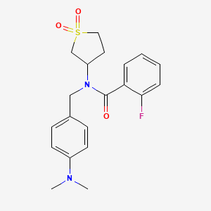 molecular formula C20H23FN2O3S B11583869 N-(4-(dimethylamino)benzyl)-N-(1,1-dioxidotetrahydrothiophen-3-yl)-2-fluorobenzamide 