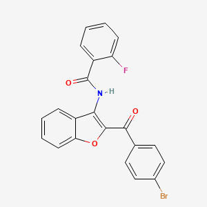molecular formula C22H13BrFNO3 B11583967 N-[2-(4-bromobenzoyl)-1-benzofuran-3-yl]-2-fluorobenzamide 