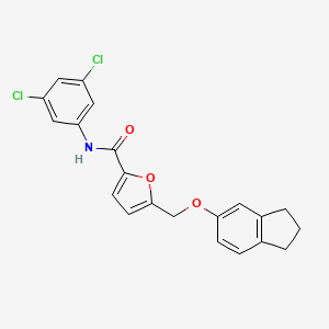 molecular formula C21H17Cl2NO3 B11584154 N-(3,5-dichlorophenyl)-5-[(2,3-dihydro-1H-inden-5-yloxy)methyl]furan-2-carboxamide 