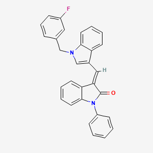 molecular formula C30H21FN2O B11584177 (3E)-3-{[1-(3-fluorobenzyl)-1H-indol-3-yl]methylidene}-1-phenyl-1,3-dihydro-2H-indol-2-one 
