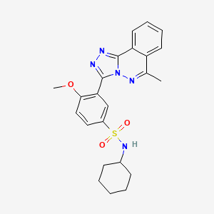 molecular formula C23H25N5O3S B11584351 N-cyclohexyl-4-methoxy-3-(6-methyl[1,2,4]triazolo[3,4-a]phthalazin-3-yl)benzenesulfonamide 