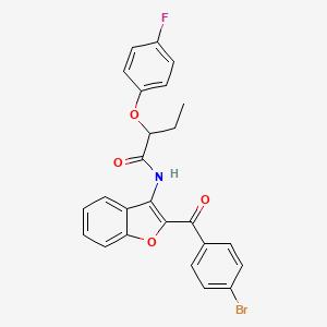 molecular formula C25H19BrFNO4 B11584372 N-[2-(4-bromobenzoyl)-1-benzofuran-3-yl]-2-(4-fluorophenoxy)butanamide 