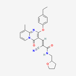 molecular formula C26H26N4O4 B11584404 (2E)-2-cyano-3-[2-(4-ethylphenoxy)-9-methyl-4-oxo-4H-pyrido[1,2-a]pyrimidin-3-yl]-N-(tetrahydrofuran-2-ylmethyl)prop-2-enamide 
