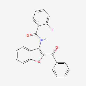 molecular formula C22H14FNO3 B11584505 N-(2-benzoyl-1-benzofuran-3-yl)-2-fluorobenzamide 