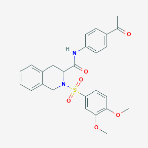 molecular formula C26H26N2O6S B11584667 N-(4-acetylphenyl)-2-[(3,4-dimethoxyphenyl)sulfonyl]-1,2,3,4-tetrahydroisoquinoline-3-carboxamide 