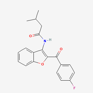 molecular formula C20H18FNO3 B11584789 N-[2-(4-fluorobenzoyl)-1-benzofuran-3-yl]-3-methylbutanamide 