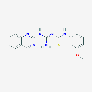 molecular formula C18H18N6OS B11584831 1-(3-methoxyphenyl)-3-[N-(4-methylquinazolin-2-yl)carbamimidoyl]thiourea 