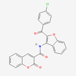 molecular formula C25H14ClNO5 B11584885 N-[2-(4-chlorobenzoyl)-1-benzofuran-3-yl]-2-oxo-2H-chromene-3-carboxamide 