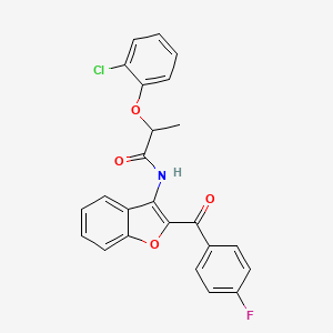 molecular formula C24H17ClFNO4 B11584893 2-(2-chlorophenoxy)-N-[2-(4-fluorobenzoyl)-1-benzofuran-3-yl]propanamide 