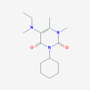 molecular formula C15H25N3O2 B011585 3-Cyclohexyl-1,6-dimethyl-5-(ethylmethylamino)uracil CAS No. 102613-25-2