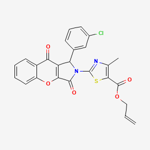 molecular formula C25H17ClN2O5S B11585030 prop-2-en-1-yl 2-[1-(3-chlorophenyl)-3,9-dioxo-3,9-dihydrochromeno[2,3-c]pyrrol-2(1H)-yl]-4-methyl-1,3-thiazole-5-carboxylate 