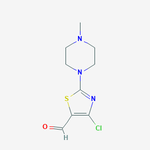 molecular formula C9H12ClN3OS B115851 4-Chloro-2-(1-methyl-4-piperazinyl)-5-thiazolecarboxaldehyde CAS No. 141764-88-7