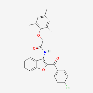 molecular formula C26H22ClNO4 B11585974 N-[2-(4-chlorobenzoyl)-1-benzofuran-3-yl]-2-(2,4,6-trimethylphenoxy)acetamide 