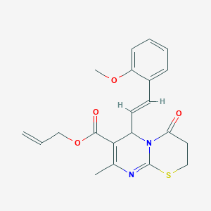 molecular formula C21H22N2O4S B11586168 Allyl 6-[(E)-2-(2-methoxyphenyl)ethenyl]-8-methyl-4-oxo-3,4-dihydro-2H,6H-pyrimido[2,1-B][1,3]thiazine-7-carboxylate 