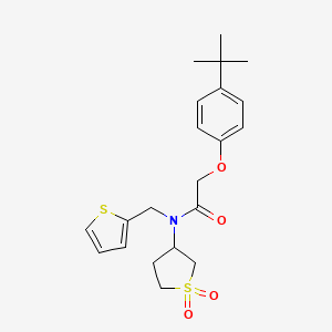 molecular formula C21H27NO4S2 B11587487 2-(4-tert-butylphenoxy)-N-(1,1-dioxidotetrahydrothiophen-3-yl)-N-(thiophen-2-ylmethyl)acetamide 