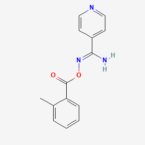 molecular formula C14H13N3O2 B11587761 N'-[(2-methylbenzoyl)oxy]-4-pyridinecarboximidamide 