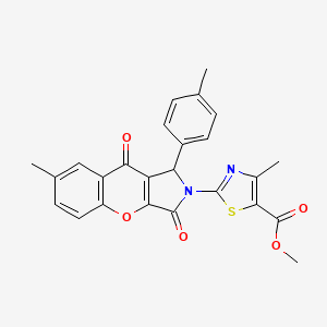 molecular formula C25H20N2O5S B11587922 methyl 4-methyl-2-[7-methyl-1-(4-methylphenyl)-3,9-dioxo-3,9-dihydrochromeno[2,3-c]pyrrol-2(1H)-yl]-1,3-thiazole-5-carboxylate 