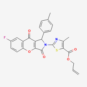molecular formula C26H19FN2O5S B11587998 prop-2-en-1-yl 2-[7-fluoro-1-(4-methylphenyl)-3,9-dioxo-3,9-dihydrochromeno[2,3-c]pyrrol-2(1H)-yl]-4-methyl-1,3-thiazole-5-carboxylate 