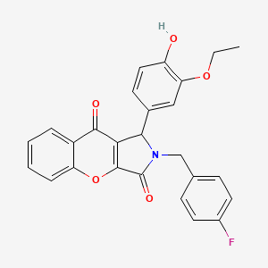 molecular formula C26H20FNO5 B11588136 1-(3-Ethoxy-4-hydroxyphenyl)-2-(4-fluorobenzyl)-1,2-dihydrochromeno[2,3-c]pyrrole-3,9-dione 