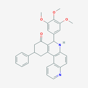molecular formula C31H28N2O4 B11588505 11-phenyl-8-(3,4,5-trimethoxyphenyl)-8,10,11,12-tetrahydrobenzo[a][4,7]phenanthrolin-9(7H)-one 