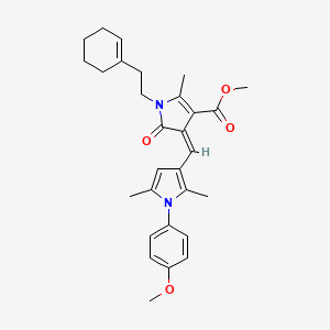molecular formula C29H34N2O4 B11588506 methyl (4Z)-1-[2-(cyclohex-1-en-1-yl)ethyl]-4-{[1-(4-methoxyphenyl)-2,5-dimethyl-1H-pyrrol-3-yl]methylidene}-2-methyl-5-oxo-4,5-dihydro-1H-pyrrole-3-carboxylate 
