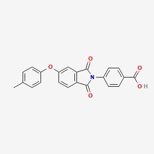 molecular formula C22H15NO5 B11588634 4-[5-(4-methylphenoxy)-1,3-dioxo-1,3-dihydro-2H-isoindol-2-yl]benzoic acid 