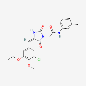 molecular formula C22H22ClN3O5 B11588903 2-[(4E)-4-[(3-chloro-5-ethoxy-4-methoxyphenyl)methylidene]-2,5-dioxoimidazolidin-1-yl]-N-(3-methylphenyl)acetamide 