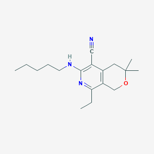 molecular formula C18H27N3O B11588941 8-ethyl-3,3-dimethyl-6-(pentylamino)-3,4-dihydro-1H-pyrano[3,4-c]pyridine-5-carbonitrile 