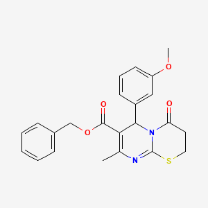 molecular formula C23H22N2O4S B11588962 benzyl 6-(3-methoxyphenyl)-8-methyl-4-oxo-3,4-dihydro-2H,6H-pyrimido[2,1-b][1,3]thiazine-7-carboxylate 