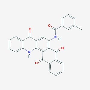 molecular formula C29H18N2O4 B011589 3-methyl-N-(5,8,13,14-tetrahydro-5,8,14-trioxonaphth[2,3-c]acridin-6-yl)benzamide CAS No. 105043-55-8