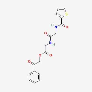 molecular formula C17H16N2O5S B11589073 phenacyl 2-[[2-(thiophene-2-carbonylamino)acetyl]amino]acetate 