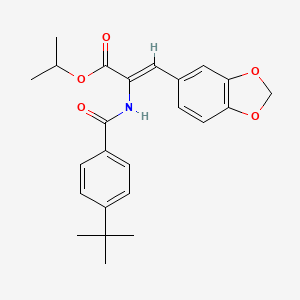 molecular formula C24H27NO5 B11589076 propan-2-yl (2Z)-3-(1,3-benzodioxol-5-yl)-2-{[(4-tert-butylphenyl)carbonyl]amino}prop-2-enoate 