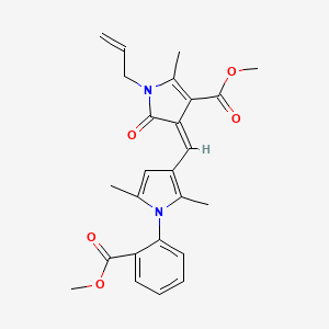 molecular formula C25H26N2O5 B11589085 methyl (4Z)-4-({1-[2-(methoxycarbonyl)phenyl]-2,5-dimethyl-1H-pyrrol-3-yl}methylidene)-2-methyl-5-oxo-1-(prop-2-en-1-yl)-4,5-dihydro-1H-pyrrole-3-carboxylate 