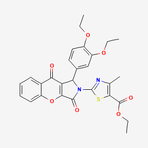 molecular formula C28H26N2O7S B11589150 ethyl 2-[1-(3,4-diethoxyphenyl)-3,9-dioxo-3,9-dihydrochromeno[2,3-c]pyrrol-2(1H)-yl]-4-methyl-1,3-thiazole-5-carboxylate 