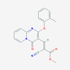 molecular formula C20H15N3O4 B11589186 methyl (2E)-2-cyano-3-[2-(2-methylphenoxy)-4-oxo-4H-pyrido[1,2-a]pyrimidin-3-yl]prop-2-enoate 