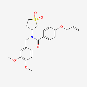 molecular formula C23H27NO6S B11589333 N-(3,4-dimethoxybenzyl)-N-(1,1-dioxidotetrahydrothiophen-3-yl)-4-(prop-2-en-1-yloxy)benzamide 