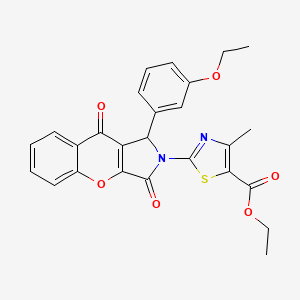 molecular formula C26H22N2O6S B11589491 ethyl 2-[1-(3-ethoxyphenyl)-3,9-dioxo-3,9-dihydrochromeno[2,3-c]pyrrol-2(1H)-yl]-4-methyl-1,3-thiazole-5-carboxylate 