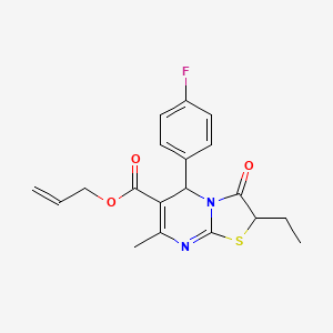 molecular formula C19H19FN2O3S B11589571 allyl 2-ethyl-5-(4-fluorophenyl)-7-methyl-3-oxo-2,3-dihydro-5H-[1,3]thiazolo[3,2-a]pyrimidine-6-carboxylate 