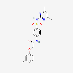 molecular formula C22H24N4O4S B11589756 N-{4-[(4,6-dimethylpyrimidin-2-yl)sulfamoyl]phenyl}-2-(3-ethylphenoxy)acetamide 