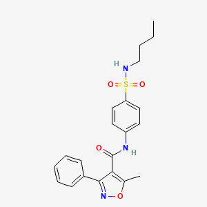 molecular formula C21H23N3O4S B11589857 N-[4-(butylsulfamoyl)phenyl]-5-methyl-3-phenyl-1,2-oxazole-4-carboxamide 
