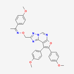 molecular formula C31H27N5O5 B11589905 (1Z)-N-{[8,9-bis(4-methoxyphenyl)furo[3,2-e][1,2,4]triazolo[1,5-c]pyrimidin-2-yl]methoxy}-1-(4-methoxyphenyl)ethanimine 