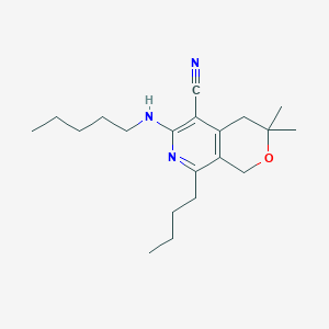 molecular formula C20H31N3O B11589981 8-butyl-3,3-dimethyl-6-(pentylamino)-3,4-dihydro-1H-pyrano[3,4-c]pyridine-5-carbonitrile 