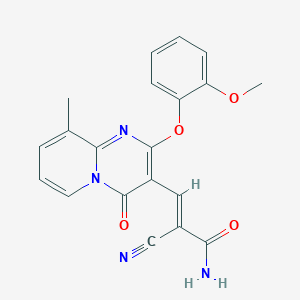 molecular formula C20H16N4O4 B11590566 (2E)-2-cyano-3-[2-(2-methoxyphenoxy)-9-methyl-4-oxo-4H-pyrido[1,2-a]pyrimidin-3-yl]prop-2-enamide 