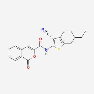molecular formula C21H18N2O3S B11590595 N-(3-cyano-6-ethyl-4,5,6,7-tetrahydro-1-benzothiophen-2-yl)-1-oxo-1H-isochromene-3-carboxamide 