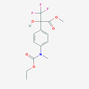 molecular formula C14H16F3NO5 B11590639 Methyl 2-{4-[(ethoxycarbonyl)(methyl)amino]phenyl}-3,3,3-trifluoro-2-hydroxypropanoate 