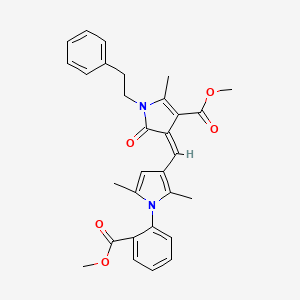 molecular formula C30H30N2O5 B11590670 methyl (4Z)-4-({1-[2-(methoxycarbonyl)phenyl]-2,5-dimethyl-1H-pyrrol-3-yl}methylidene)-2-methyl-5-oxo-1-(2-phenylethyl)-4,5-dihydro-1H-pyrrole-3-carboxylate 