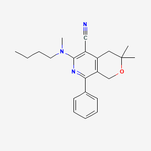 molecular formula C22H27N3O B11590769 6-[butyl(methyl)amino]-3,3-dimethyl-8-phenyl-3,4-dihydro-1H-pyrano[3,4-c]pyridine-5-carbonitrile 