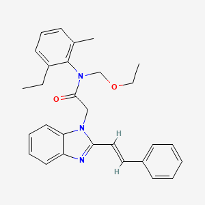 molecular formula C29H31N3O2 B11590884 N-(ethoxymethyl)-N-(2-ethyl-6-methylphenyl)-2-{2-[(E)-2-phenylethenyl]-1H-benzimidazol-1-yl}acetamide 
