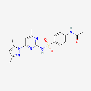 molecular formula C18H20N6O3S B11590953 N-(4-{[4-(3,5-dimethyl-1H-pyrazol-1-yl)-6-methylpyrimidin-2-yl]sulfamoyl}phenyl)acetamide 
